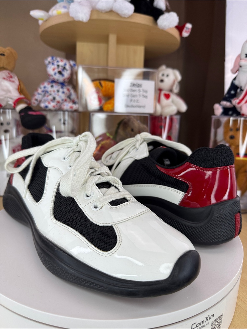 💥PRADA - America's Cup Sneakers Patent leather and Technical Fabric - Size 8 UK